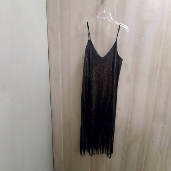 Boohoo NWOT Sequin Fringe Midi Dress Size 16 - Picture 13 of 14